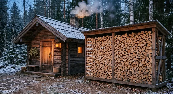 Укладка дров в Краснознаменске, улица Берёзовая, 30